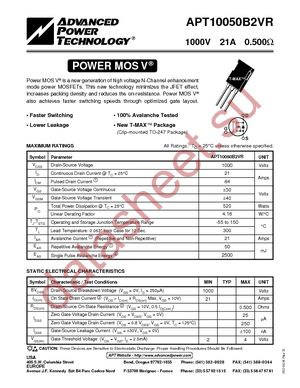 APT10050B2VRG datasheet  